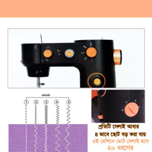 Alternative view of FHSM 398 Multi-Function Electric Mini Sewing Machine – 398 মডেল ৫ ধরনের সেলাই হবে